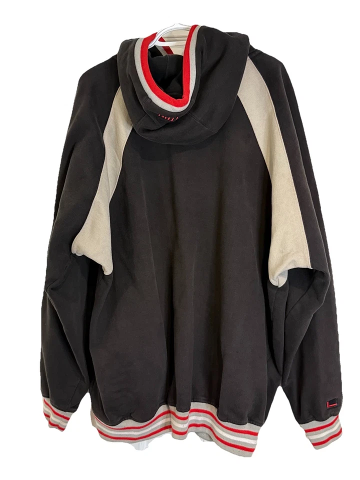 FUBU Varsity Collection Hoodie XXL Black Gray Red 05 Big F Logo Since 1992 Retro - Image 2 of 4