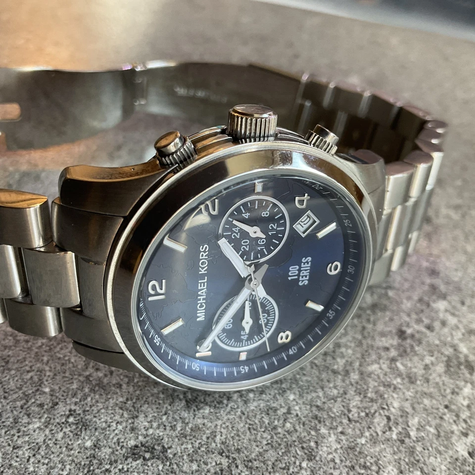 Michael Kors Runway Hunger Stop Chronograph Watch 38mm MK5814 Map Themed Dial 17 - Image 2 of 4