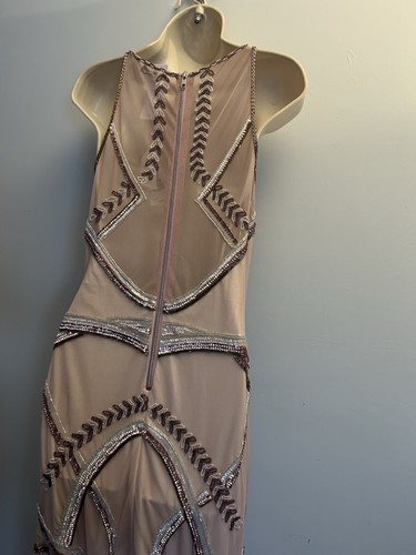 MISS SELFRIDGE Beaded Evening Prom Maxi Dress UK 10 Ocassion Party Sparkly - Picture 15 of 18