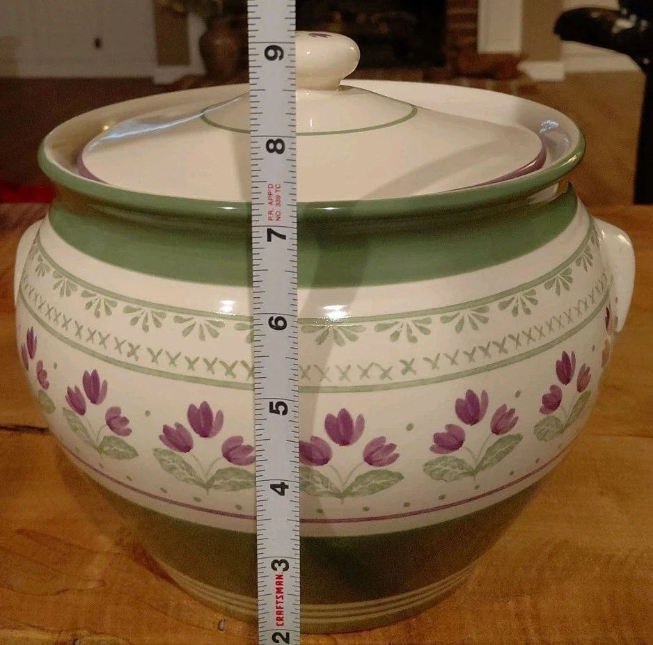 Olla de estofado Pfaltzgraff Circle of Kindness con tapa.  7" H x 8.5" D. ¡Hermoso! Foto 4 de 4