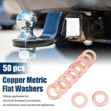 50 Pcs Metric M6 x 10mm x 1mm Copper Flat Washer Sealing Ring for Screw Bolt Nut