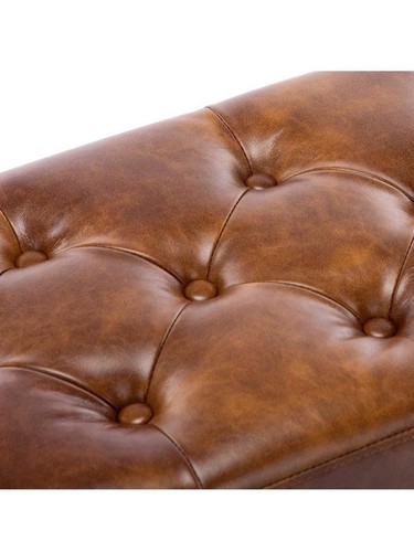 Modern Leather Upholstered Bench for Bedroom Entryway Ottoman (Free Shipping) - Picture 3 of 5