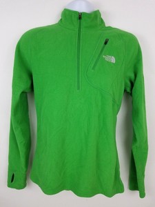 The-North-Face-Half-Zip-Green-Fleece-Men-039-s-Pullover-Sweater-Size-M