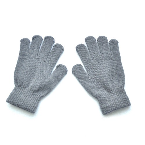 Winter Warm Kids Children Knit Gloves Full Finger Stretchy Mittens Solid Color, - Picture 33 of 33