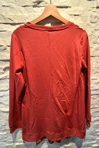 Felpa donna usata in ottime condizioni LOGO LOUNGE canotta a strati orlo a spacco L/S scollo a V tasche S - Foto 6 di 19
