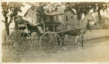 Real Photo Postcard Man in Horse-Drawn Buggy - used from Illinois in 1913