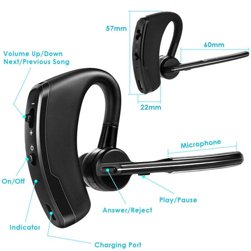 Wireless Bluetooth Handsfree Earphone Earbud Headset V8 with Microphone - Picture 5 of 14