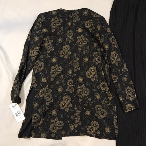 Vintage JBS LTD Damen Tunika Top Hose Set 2-teilig gold schwarz Blumenmuster USA neu aus altem Lagerbestand Etikett Größe 8 - Bild 3 von 14