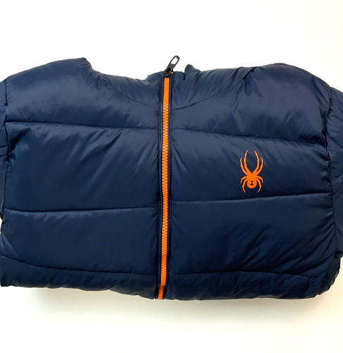 Spyder Kids Boys Water Resistant Hooded Puffer Jacket w/Zipper Pockets, L 14/16 - Picture 6 of 7