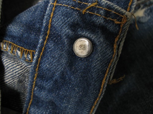 VINTAGE 1970's LEVI'S 517 ORANGE TAB BIG E BOOT CUT DENIM JEANS USA 30x27 - Picture 12 of 12