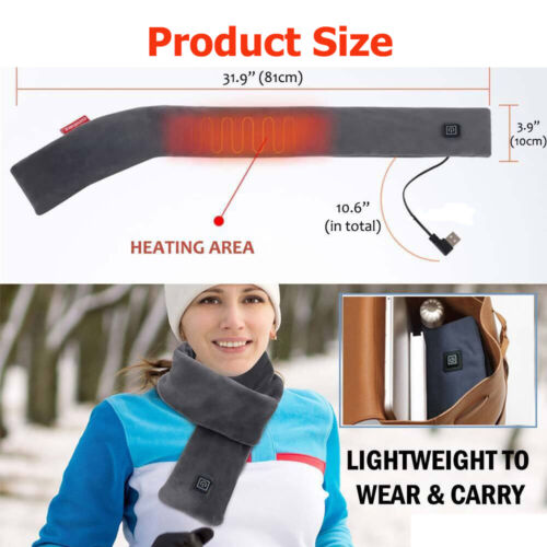 Beheizter Schal Nacken Heizkissen Wickel Elektrisch Warm Winter USB Wiederaufladbare Heizung - Bild 9 von 16