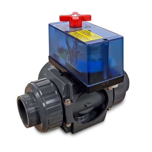 3-Wege Ø 50mm PVC Kugelhahn mit elektrischem Stellantrieb 24 Volt Pool Praher - Bild 4 von 4