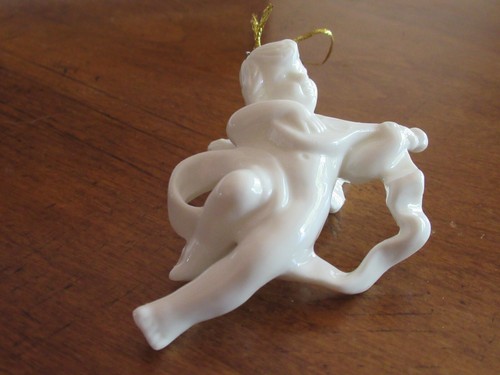 Vintage Cherub Angel Christmas Ornament Ceramic Musical Instrument 3.4” Viola - Picture 7 of 8