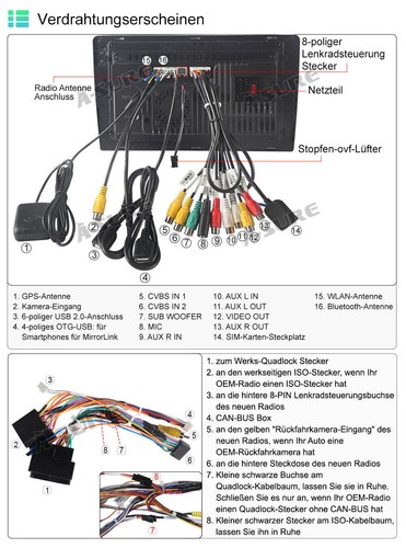 Android 14 Autoradio 4+64G Carplay BT Navi Für VW Tiguan 5N Golf Plus 2007-2016 - Bild 11 von 12