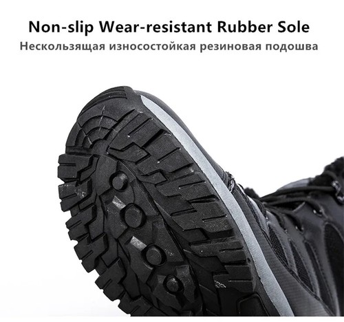 Botas al tobillo impermeables al aire libre para hombre botas gruesas de felpa cálidas antideslizantes para nieve - Imagen 7 de 20