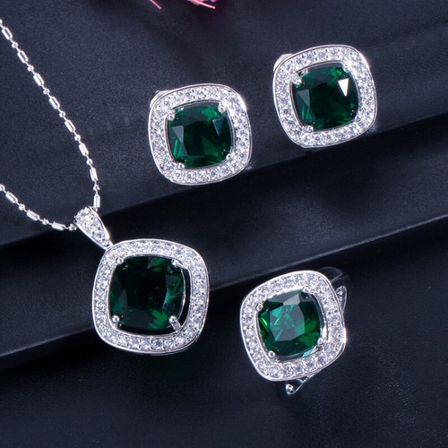 Set orecchini collana cristallo austriaco zirconi gialli anello placcato argento - Foto 7 di 19