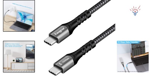 Câble USB 3.1 Type C Gen 2 - Transfert de données 10Gbps et alimentation 100W - Photo 2 sur 13