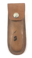 Older Tan Leather Folding Pocket Knife Sheath Pouch 1442-O