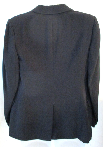 Prada Women's Single Breasted 100% Silk Size 44 Dark Blue Blazer - Picture 6 of 9