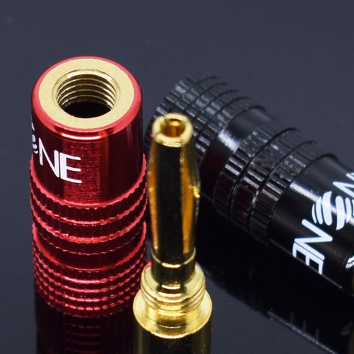 4 pares ELNONE Altavoz Chapado en Oro Alta Calidad Banana Plug Conector de Audio Macho - Imagen 3 de 6