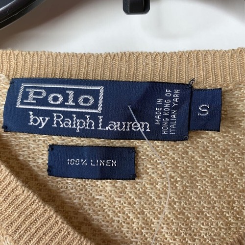 Polo Ralph Lauren 100% Linen Sweater Brown V Neck Long Sleeve Hong Kong S New - Picture 4 of 4