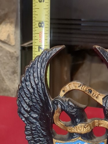 HUBLEY no. 855 Cast Iron American Eagle & Shield w/13 Stars Book Ends - Picture 9 of 9
