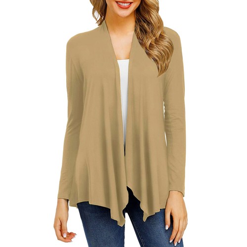 Women's Draped Front Open Cardigan Casual Long Sleeve Lightweight Cardigan Coat - Bild 19 von 45
