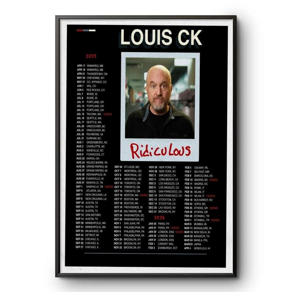 Póster Louis CK Ridiculous abril y mayo 2025-2026 limitado - decoración de pared Foto 2 de 4
