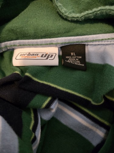 Vintage Polo Urban Up Pipeline Langarmhemd blau grün gestreift Gr. XL Kragen - Bild 2 von 5