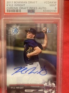 2017 bowman draft chrome Kyle wright autograph psa 9
