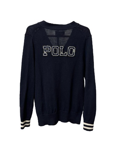 Ralph Lauren Kids Girls Polo Cardigan Sweater Bear Patch Academia Preppy 6X Med - Picture 2 of 8