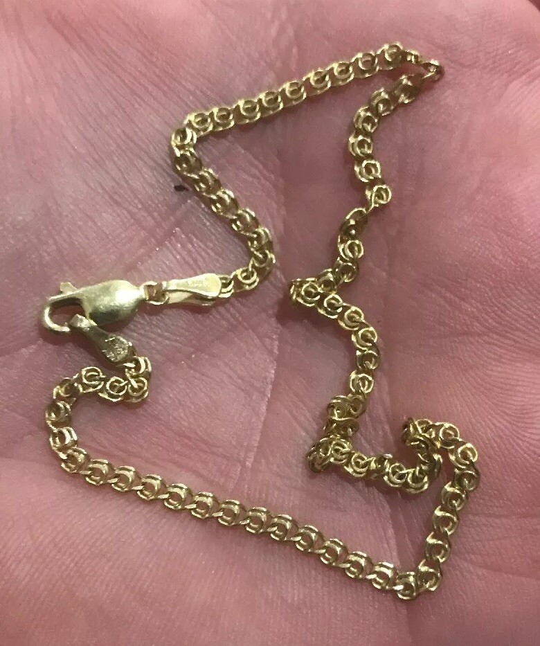 14K Uniqe Link Anklet Ancle Bracelet Lobster Clasp 2.6 Grams 9.5” Lobster Clasp 14K Uniqe Link Anklet Ancle Bracelet Lobster Clasp 2.6 Grams 9.5” Lobster Clasp