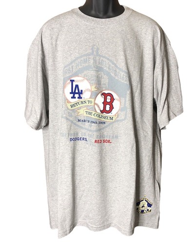 LOS ANGELES DODGERS vs RED SOX 2008 Return To The Coliseum MLB XL T-Shirt Gray