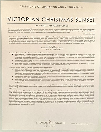 Thomas Kinkade (USA), Hand-Enhanced Victorian Christmas Sunset LTD 3/95, COA, SN - Picture 19 of 20
