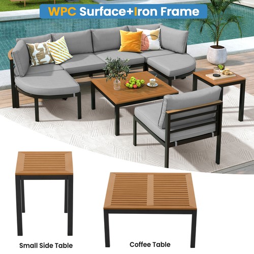 Modern Outdoor Sectional Sofa Set Patio Seating Group Outdoor Conversation Set w - Picture 6 of 12