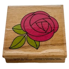 Studio G Rubber Stamp Rose Flower with Leaves Love Valentines Day Card Making