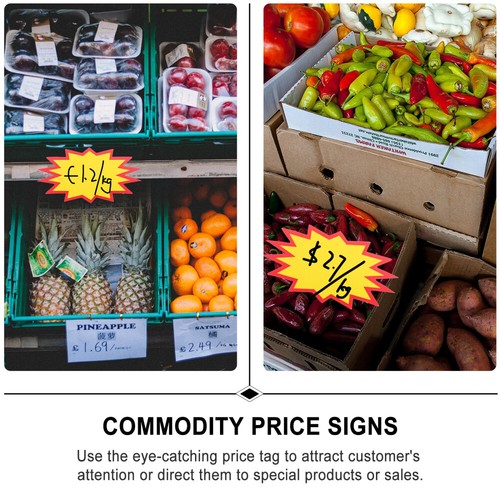 100 Blatt Blanko Verkauf Englisch Etiketten Etiketten Aufkleber Garage Zubehör Blanko Stern - Bild 4 von 12