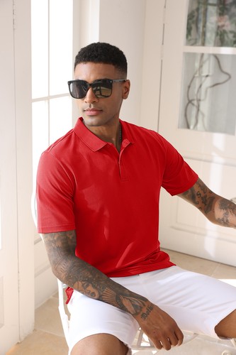 Camisas polo informales de algodón para hombre para golf lisas T manga corta secado rápido verano Prendas para el torso - Imagen 134 de 152