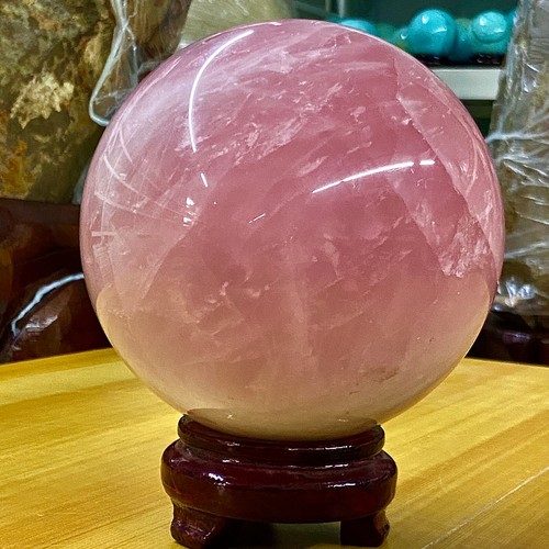 7.71LB Natural Pink Rose Quartz Crystal Sphere Ball Reiki Polished Healing spec - 第 5/17 張圖片