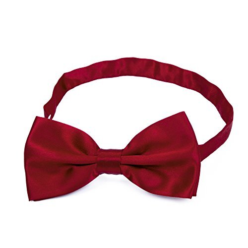 Boys Children Formal Bow Ties - 6 Pack of Solid Color Adjustable Pre Wine Red - Bild 3 von 7