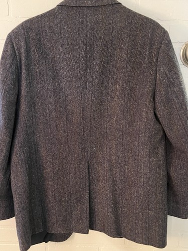 Vintage Herren 42R 90er Tweed Blazer Sport Mantel Blau 100% Wolle Gefüttert 2 Knopf - Bild 7 von 13