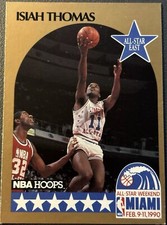 1990-91 NBA Hoops Isiah Thomas All-Star  #11 Detroit Pistons Card! D89