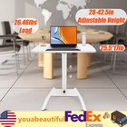 Laptop Desk Angle Height Adjustable Rolling Cart Podium Desk with Wheel White