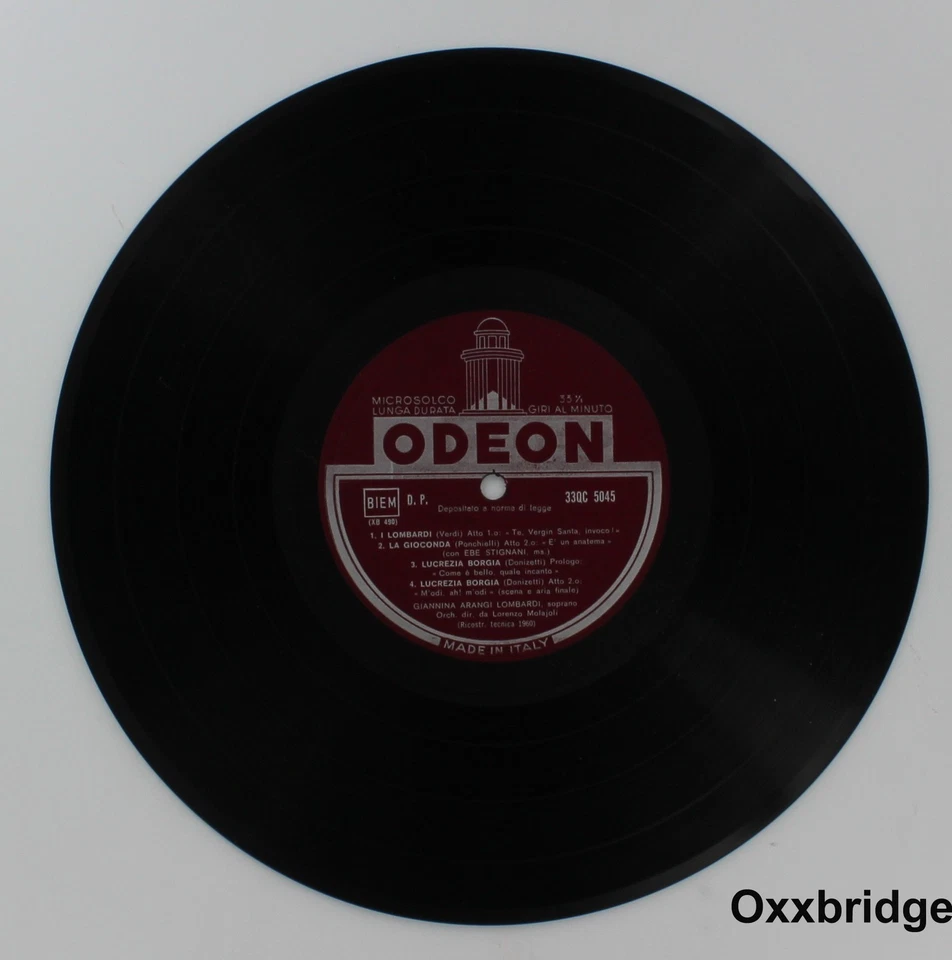 GIANNINA ARANGI LOMBARDI Odeon NEAR MINT Rare 10” ITALY LP  Rare Import Opera - Image 4 of 4