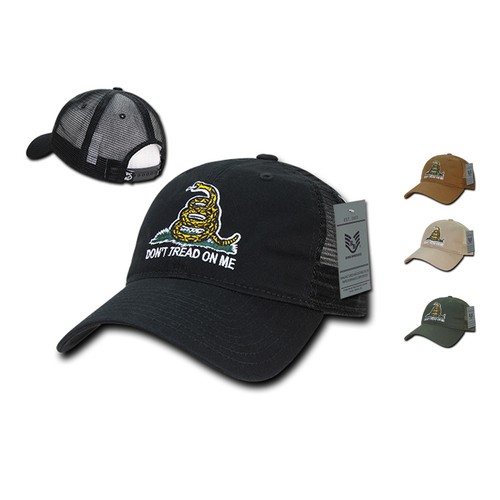 Don't Tread On Me Gadsden Flag Patriotic USA Trucker Cotton Baseball Caps Hats