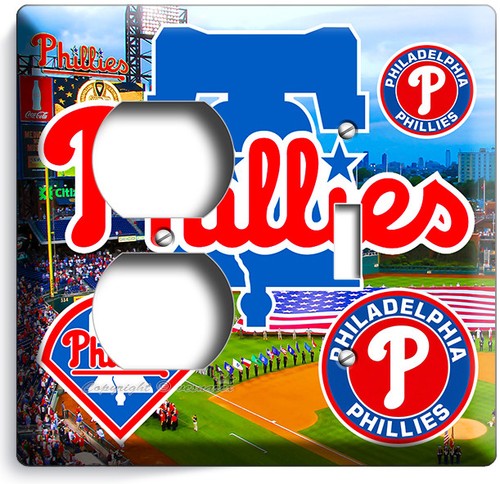 PHILADELPHIA PHILLIES BASEBALL TEAM LIGHT SWITCH OUTLET WALL PLATE ROOM HD DECOR - Picture 23 of 32