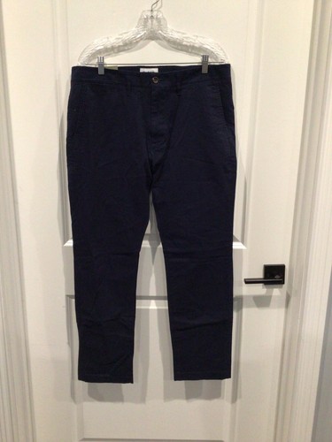 NWT Goodfellow & Co. chino dress pants navy blue waist 38 button zip pockets - Picture 2 of 5