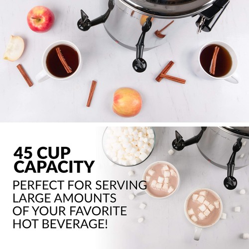 45 Cup Stainless Steel Beverage Dispenser with Double Spigot and Keep Warm Fu... - Picture 3 of 6