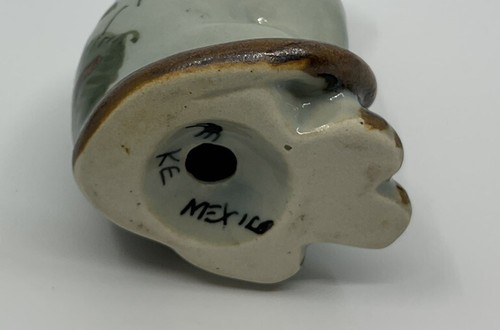 Vintage Ken Edwards KE firmato Messico ceramica gatto statuina uccellino farfalla fiore - Foto 12 di 12