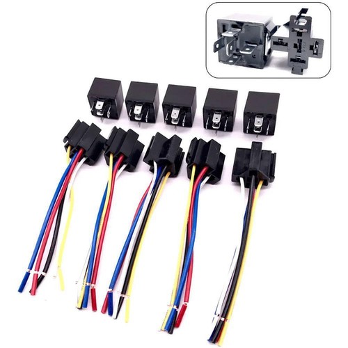 General Car Relay 12V/24V 40A 4/5-pin Wired Socket 5pcs Hot W3 T7W6 H3A9 F2E7 - Picture 5 of 10